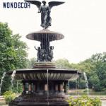 Dark Green Water Fountain Sculpture Lady Angel Bronze Fountain Statues