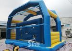 Kids N Adults Inflatable Sports Games Football Goal Shoot With Big Jumping Pad
