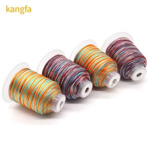 China Supply Multicoloured Polyester Thread 15ply 172m Length/cone for Rainbow Weaving Crafts factory
