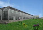 Remote Control Agricultural Greenhouse , Multi Span Glass Greenhouse For Tomato