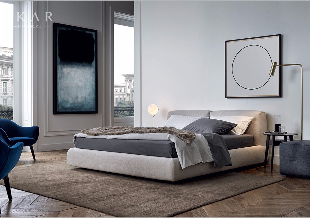 Wooden Bed Frames Embedded Double Bed Designs in Wood
