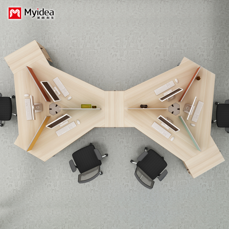 China customization Design Sense of Company Office Accounting and financial Desk Staff Desk lrregular Cimbination Desk factory