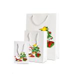 Recyclable Kraft Paper Tote Bag Hot Foil / UV / Varnish Christmas Gift Wrap Bags