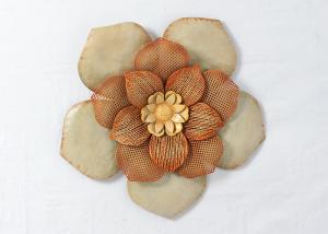 China Modern Stylish Big Flower Floating Metal Wall Art Decor factory