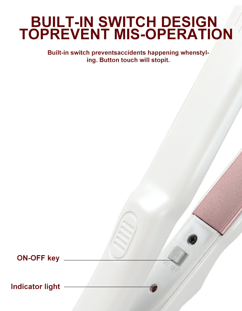 Mini Portable Travel Size Hair Straightener Flat Iron 220V 190 degree