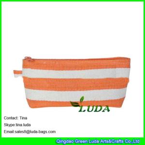 LUDA striped paper cloth cheap purses lady straw evening handbags