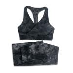 Custom Logo 5 Pieces Yoga Set Tie Dye Sports Bra and Legging Set Workout Yoga