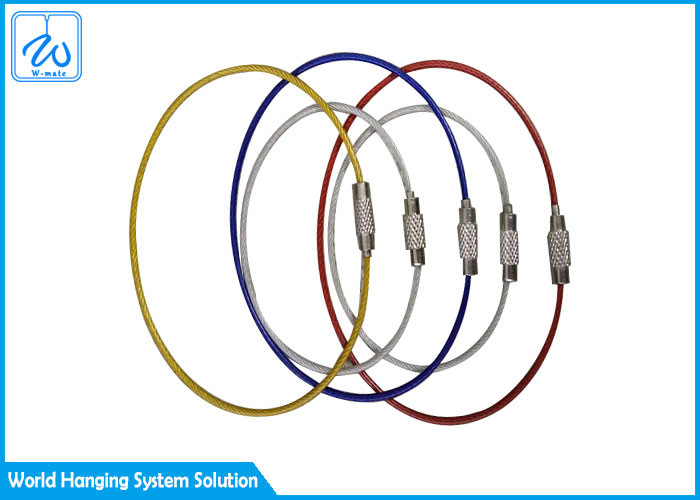 316 Stainless Steel Cable Loop Key Ring Nylon Coated 1.2mm