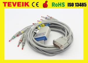 China 10 Lead Banana 4mm Schiller Ecg Holter Ekg Cable With Protection Resistor factory