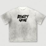 Washed Grey Oversized T Shirt Summer Sorona Fabric Quick Dry Cool Streetwear