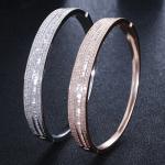 Fashion White Round Zircon Bracelet For Women Shiny CZ Crystal Adjustable Chain
