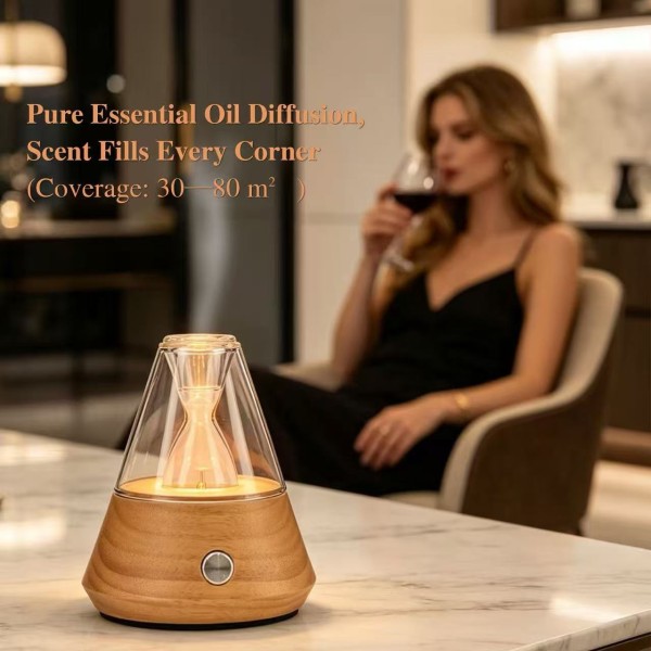 2-Fluid Technology Wood Home Aroma Diffuser with 30 - 80 ㎡ Coverage and Customization Services