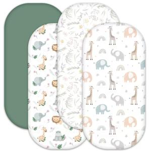 Polyester Fabric Personalized Bassinet Sheet Breathable With Parent Friendly