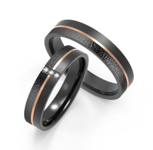 China Stylish Forged Carbon Fiber Ring Black Titanium Alloy Wedding Band Embellished With Zircon factory