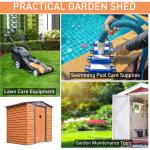 AJUNION Modern Design Metal Storage Shed for Sheds Storage 55.5kg Wood Grain