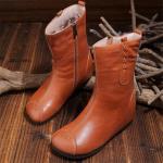 S027 Handmade original middle tube retro warm women's boots leather women's