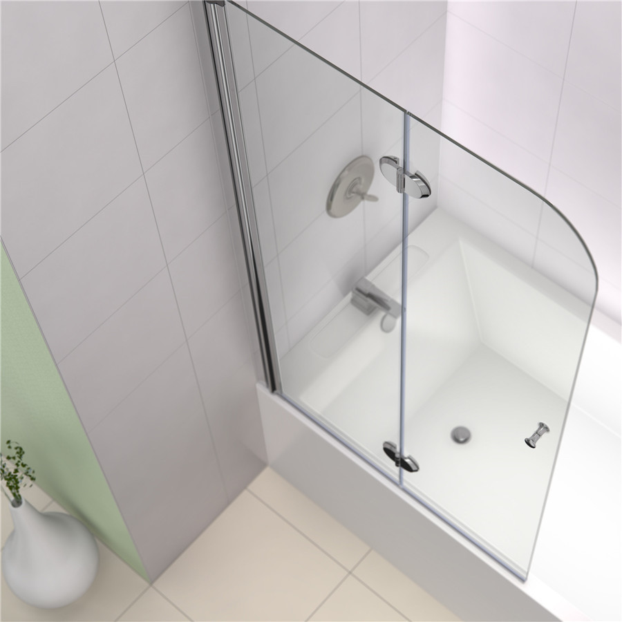 6mm Tempered Bathtub Glass Screen With Stainless Steel Handle
