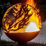 Patio 100cm Backyard Creations Sphere Fire Pit ISO9001 Steel Hemisphere