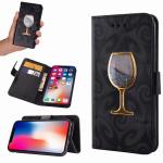 Iphone, Samsung flowing red wine wallet leather case, Iphone Xs Max wallet