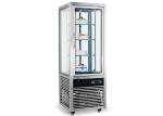 4℃~8℃ Food Warmer Showcase , Four Sided Glass Door Rotary Cake Display Cabinet