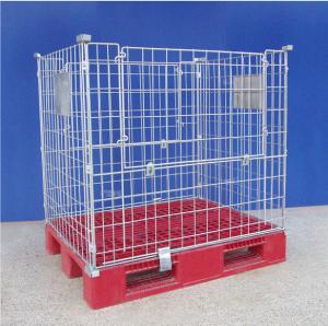 China High Strength Wire Mesh Pallet Cages Reusable Metal Mesh Containers factory