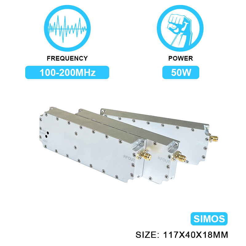 50W Customisable Ulf RF Power Amplifier Module 100-200MHz Module Drone Counter Anti-Drone Jamming with Simos