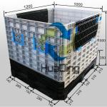 Large non wood foldable warehouse folding pallet box can Storage plastic