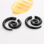 Ethnic Black Spiral Earrings Ear Plugs Acrylic Piercing Drop Earring Punk