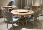 Luxury Shell Decoration Round Shaped Ash Wooden Dining Table