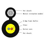 Figure-8 Fiber To The Home Aerial FTTH Drop Cable 2 Cores With 7*0.33mm