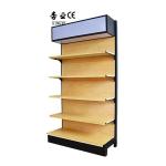 Factory Custom size color Single-sided wood grain color supermarket shelves