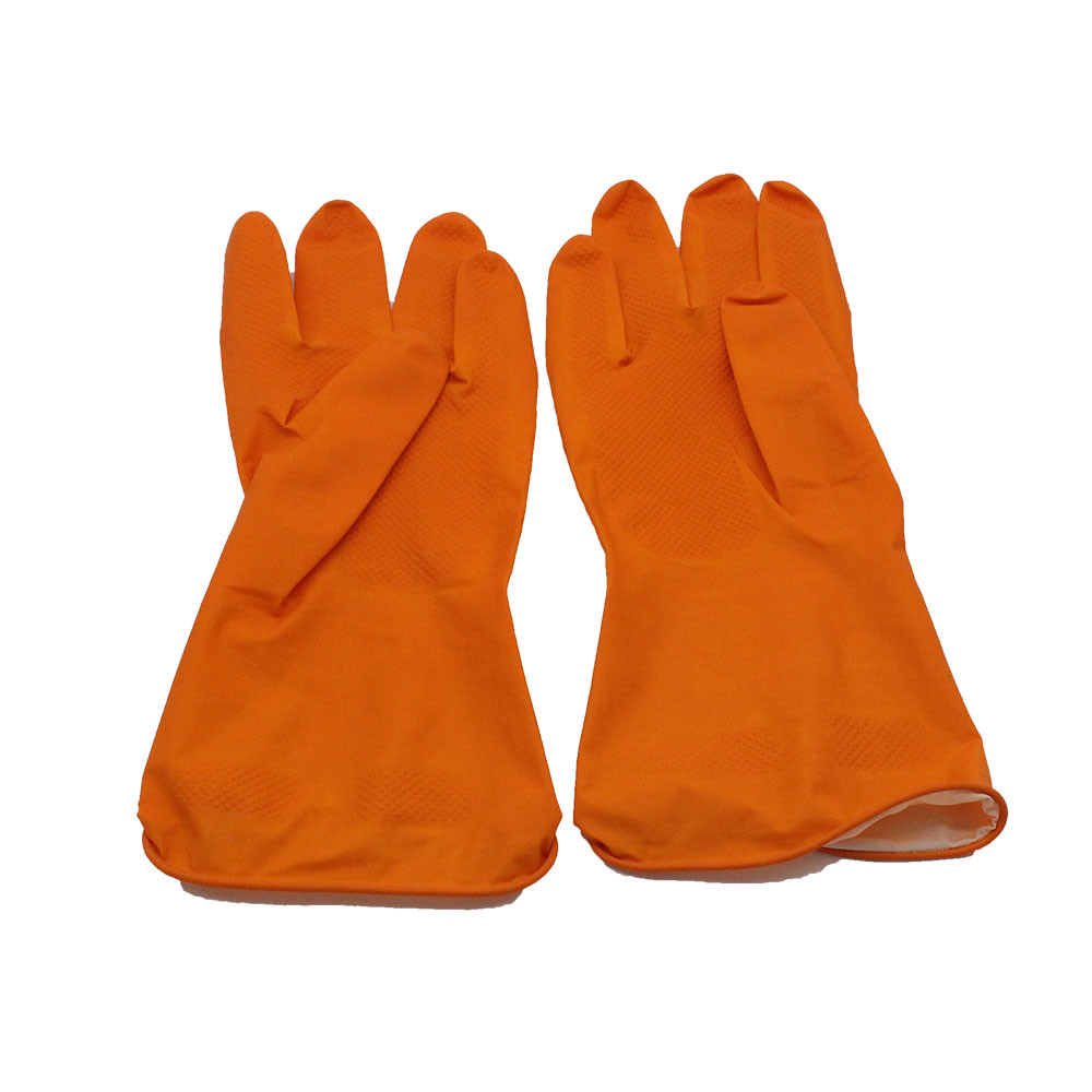 Flexible Kitchen Dip Flocklined Rubber Dishwashing Gloves L50g