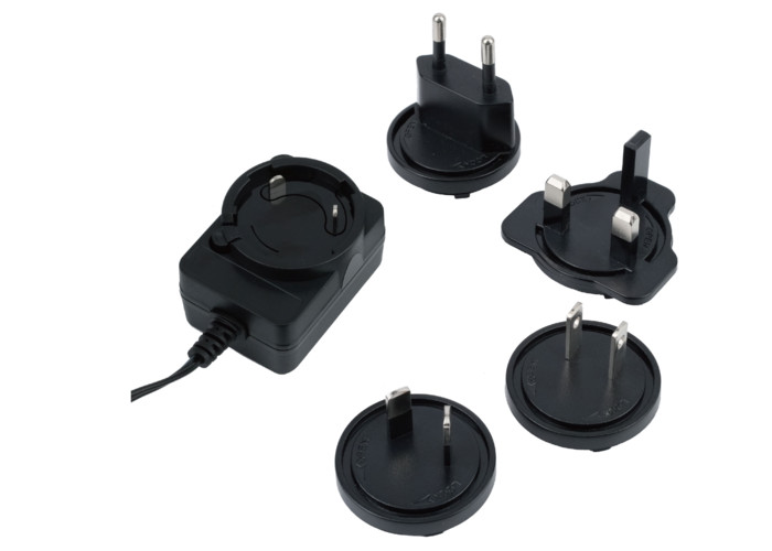Universal Voltage Black Wall Adapter 12V Output Overload Protection