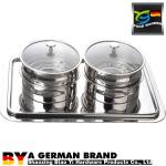 Table Top SUS304 Dual Soup Bucket Steamer Chafing Dish No Footing For Breakfast