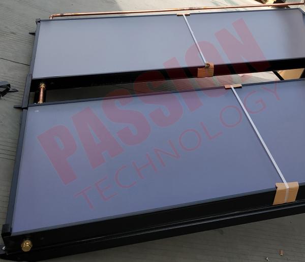 Black Aluminum Alloy Copper Pipe Flat Plate Solar Collector , Solar Water Heater