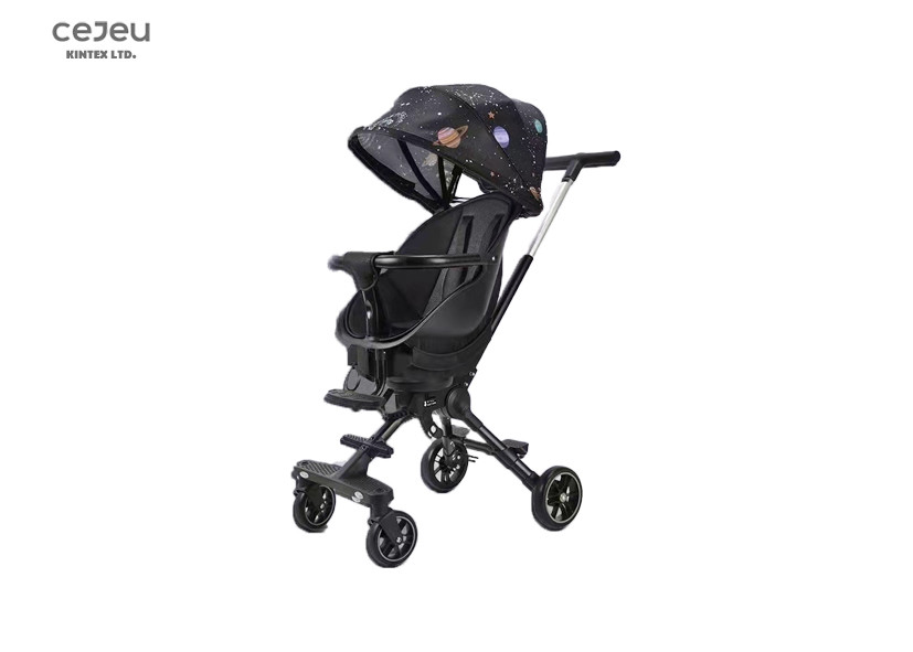 PU Wheel Baby Pushchair Retractable Canopy For Baby Toddlers Red