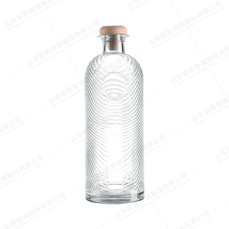 Clear Customized 500ml 700ml 750ml Vodka Whisky Tequila Rum Gin Brandy Glass Bottle With Cork