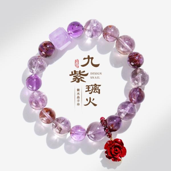 Healing Crystal Bracelets For Women Amethyst Rose Quartz Bracelet Set 8mm