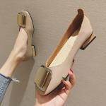 HZM023 Thick Heel Single Shoes Women Low Heel Shallow Mouth Mary Jane Women'S