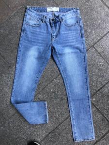 China Light Blue Straight Fit Jeans Mens 100% Cotton Casual Denim Pants factory