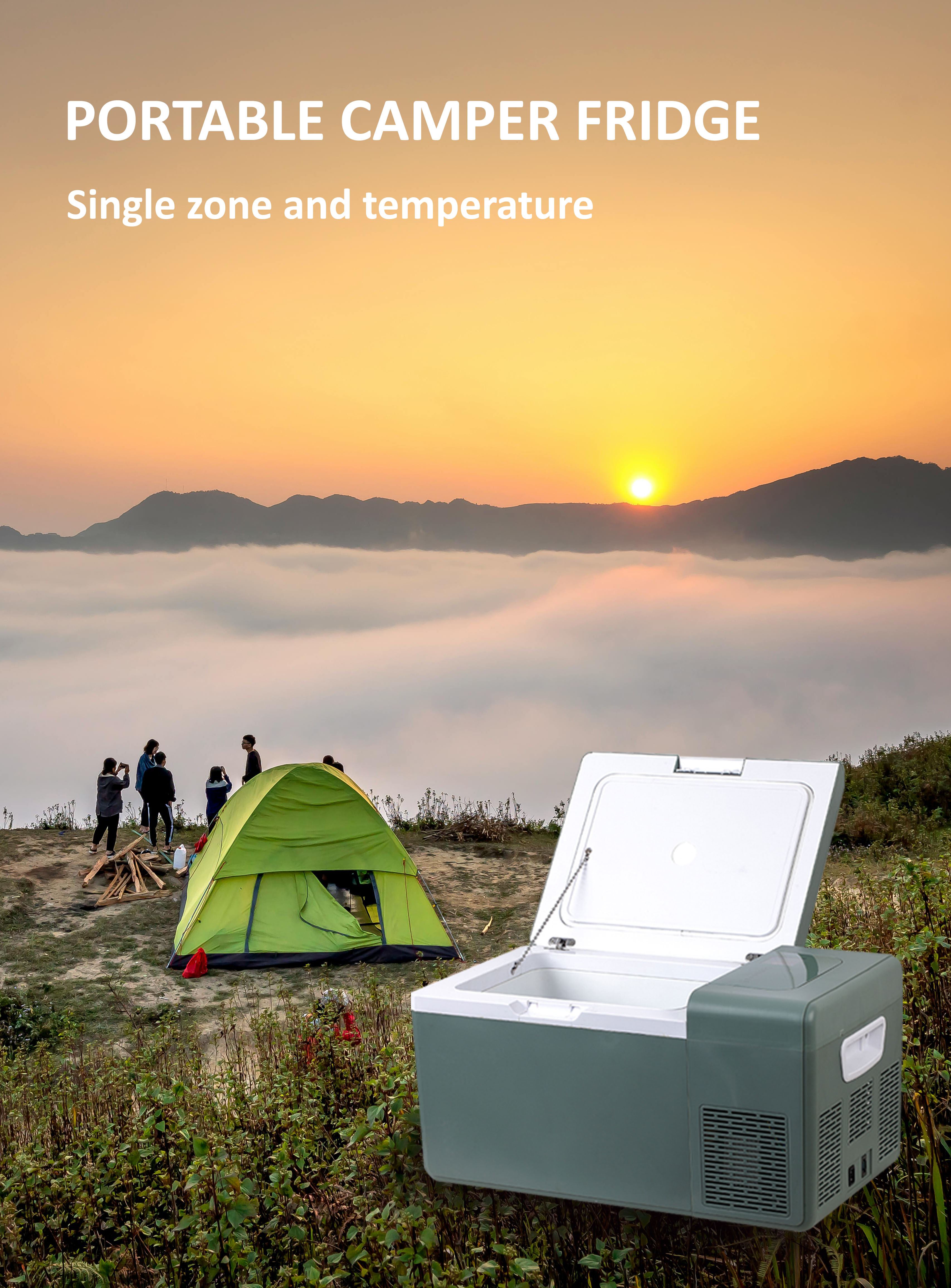 12V 25L Mini Office Fridge Compact Design with Inverter Compressor and European Socket