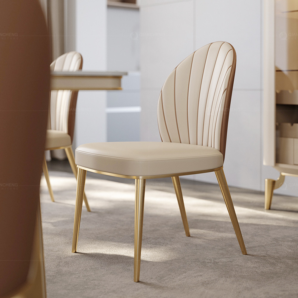 Wholesale luxury scandinavian tufted ss steel gold dining chairs