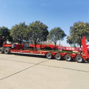 China Quad Axles Semi Lowboy 60 Ton 50ft Drop Deck Trailer on sale