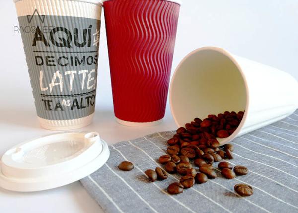 8 oz/12 oz/16 Oz Hot Drink Ripple Paper Cups Double Wall Protection Heat