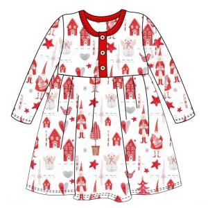 China Christmas Baby long sleeve girls dresses christmas printing clothing children outfits girl dress factory