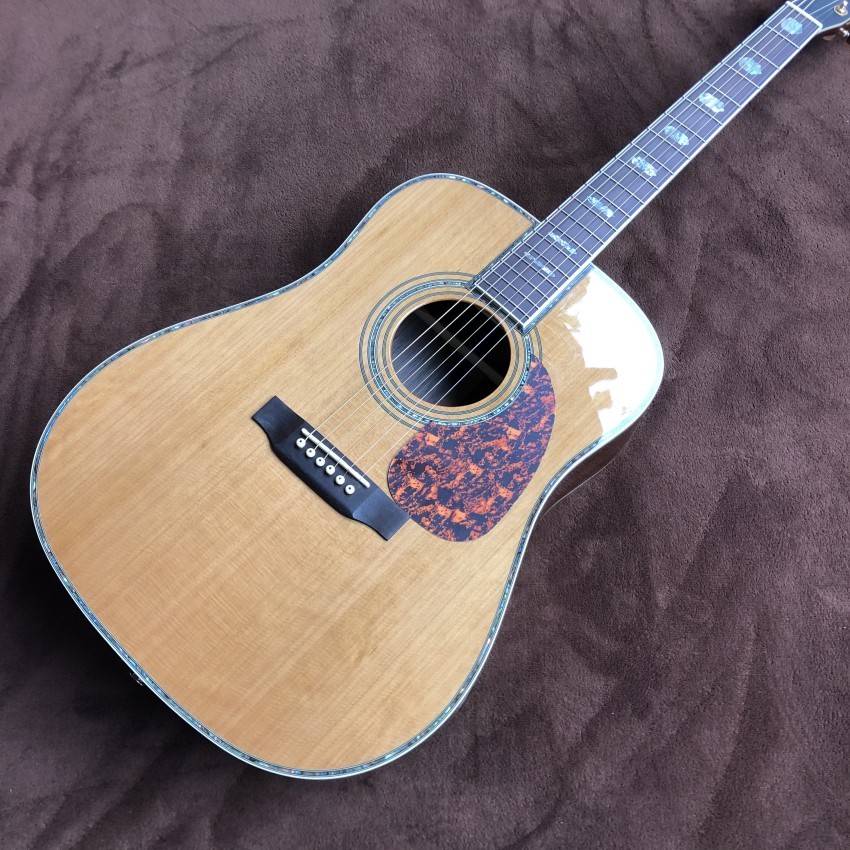 Custom 41 Inch D Solid Spruce Wood Top Sandalwood Back Side Acoustic Electric Guitar 301 EQ