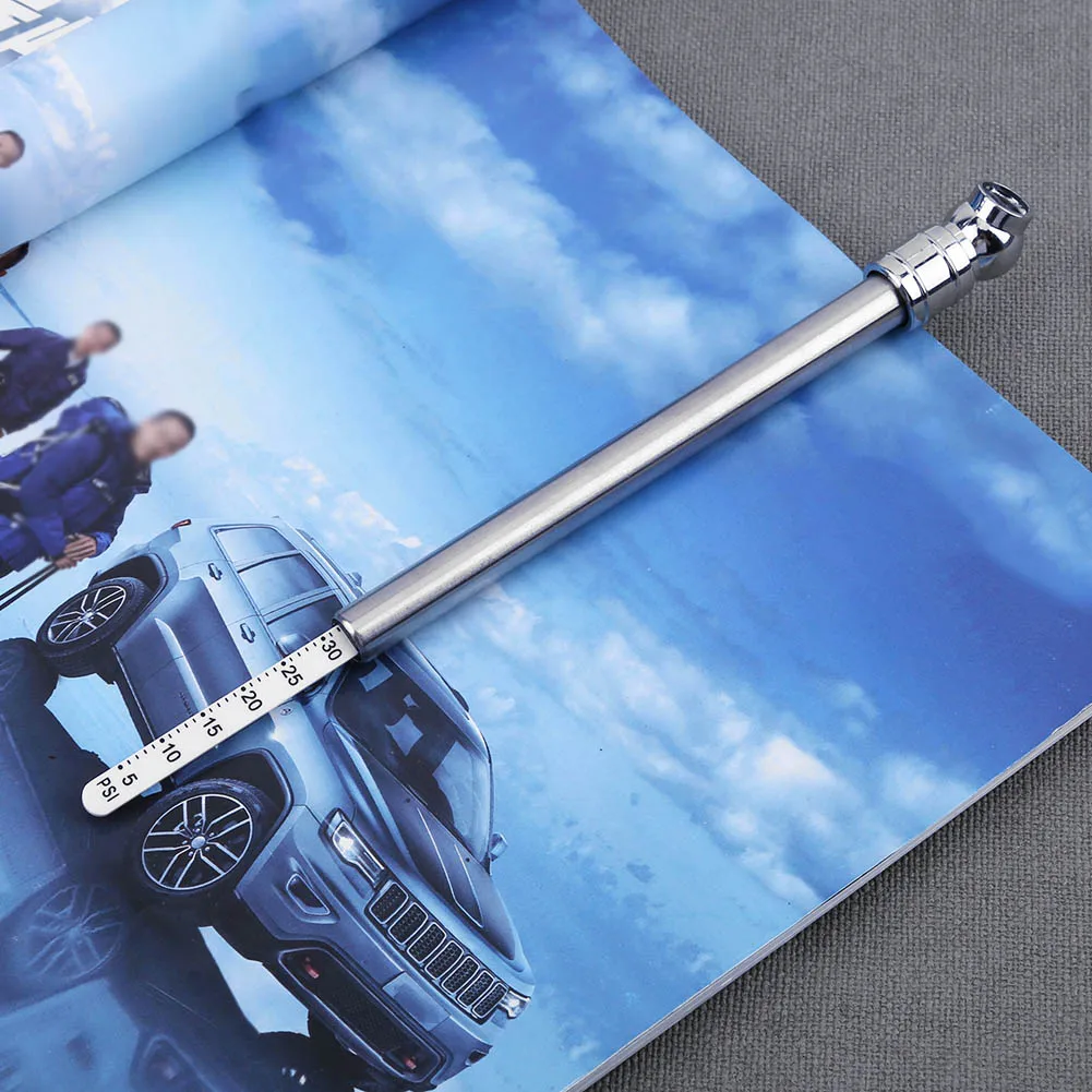 Stainless Steel Pen Shaped Car Vehicle Tire Air Pressure Test Meter Gauge