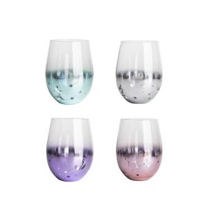 China Cylinder Starry Sky Personalized Glass Cup Colorful 500ml for Coffee factory