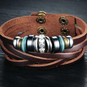China Tagor Stainless Steel Jewelry Super Fashion Silicone Leather Bracelet Bangle TYSR126 factory