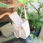 WHITE LARGE SHOPPING BAG OORGANIC COTTON TOTE BAG LARGE SIZE PASS GOTS